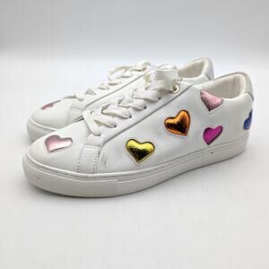 Kurt Geiger London Lane Love Heart Sneaker Shoes Women's White Size US9 EU40